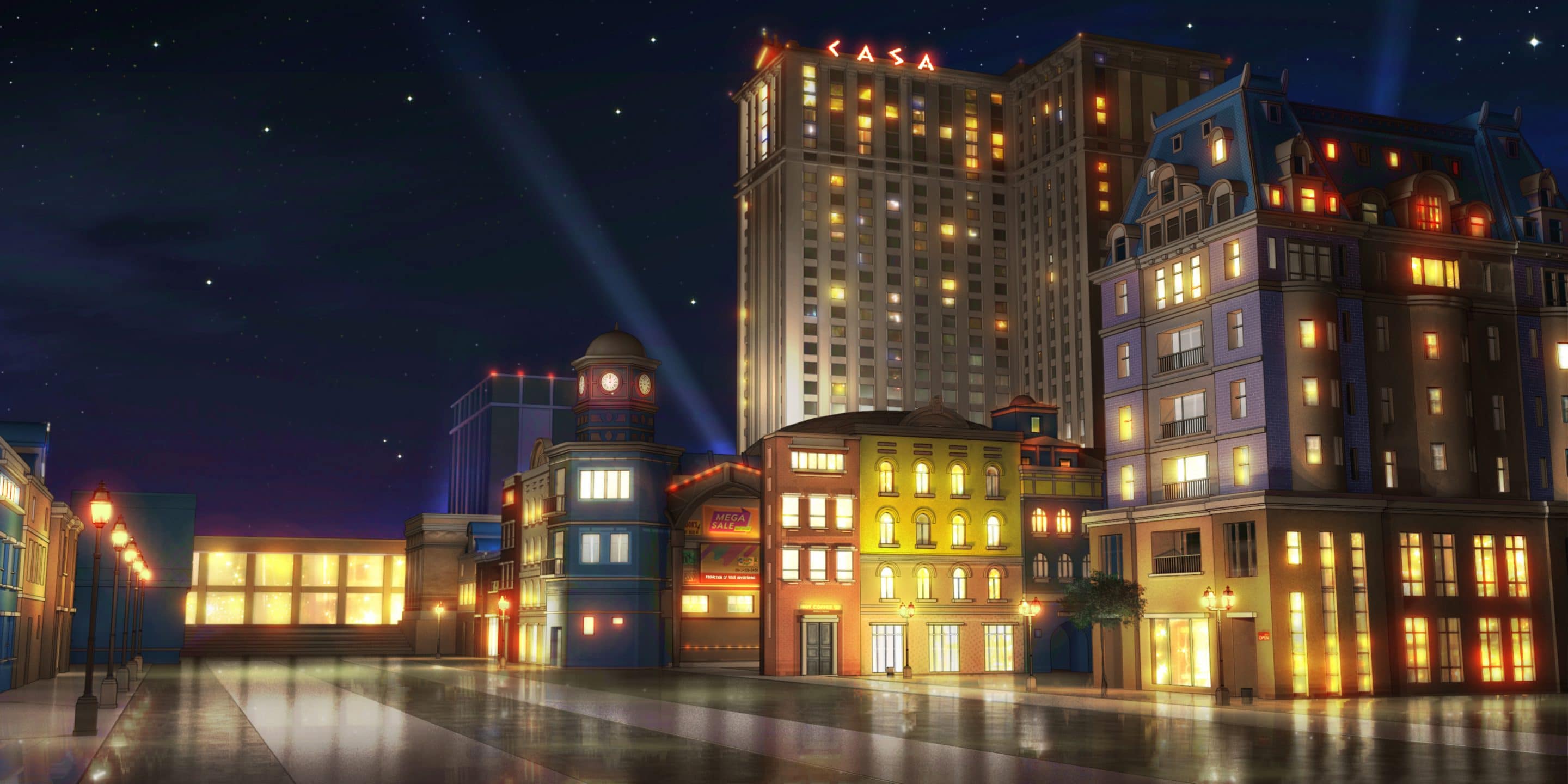 Atlantic City de nuit dans le visual Novel Is It Love