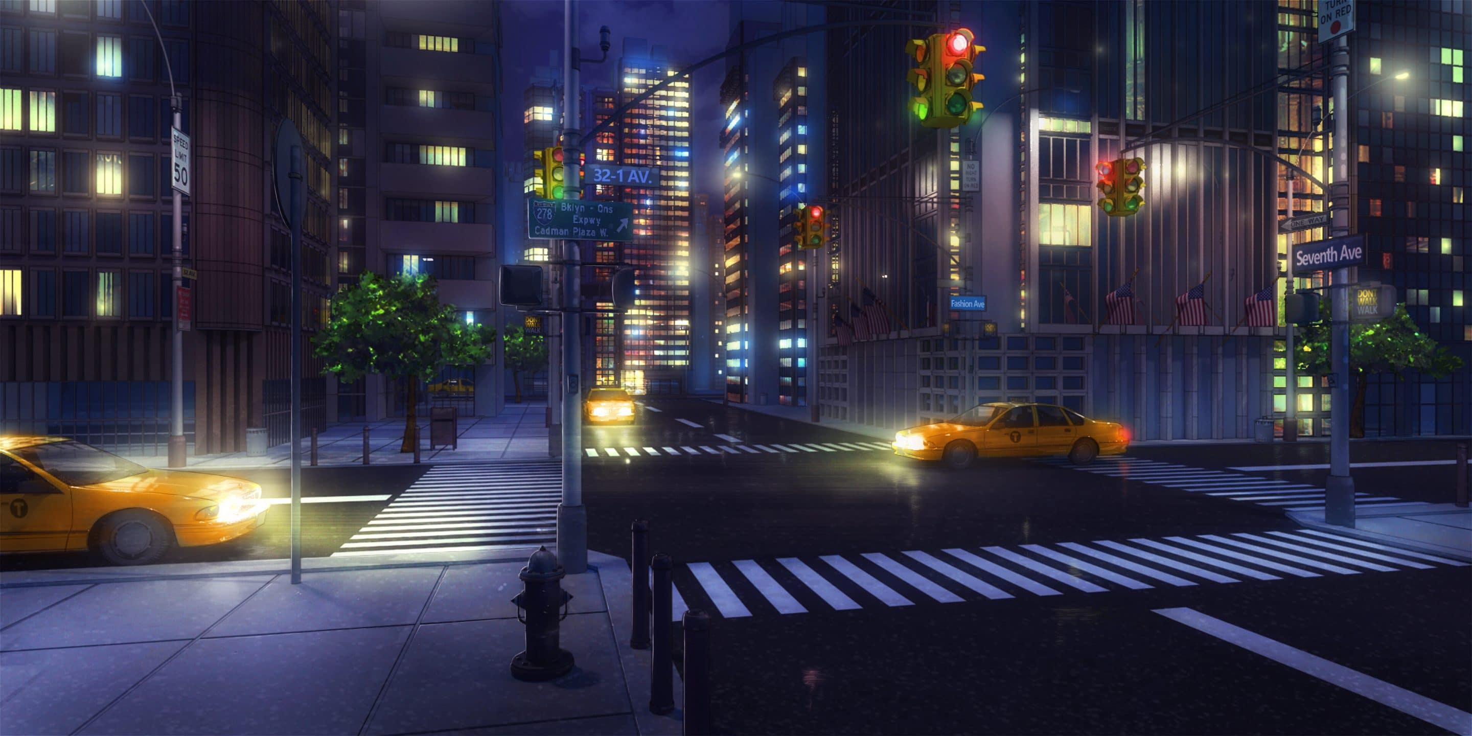 La ville la nuit dans le visual Novel Is It Love